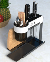 Premiumracks Multifunctional Stainless Steel Knife Block- Utensil Holder - Cutting Board Storage All